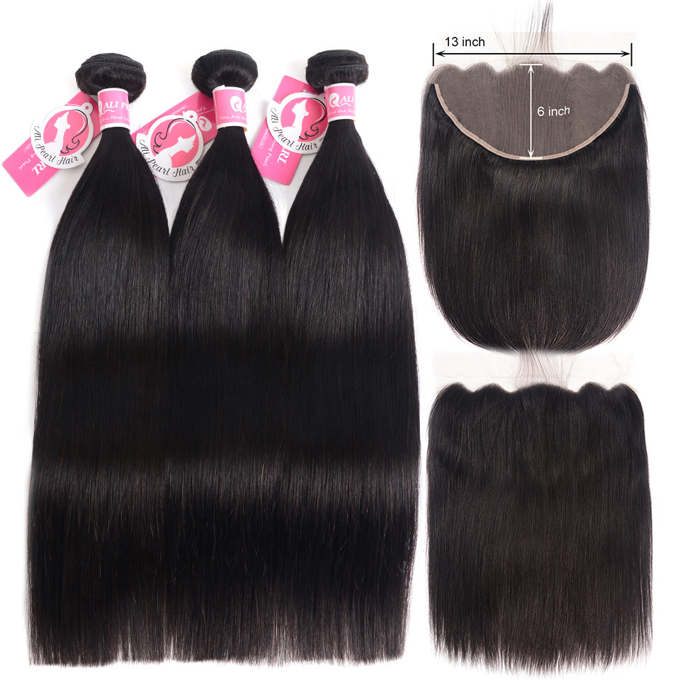 straight hair 13x6 frontal with bundles