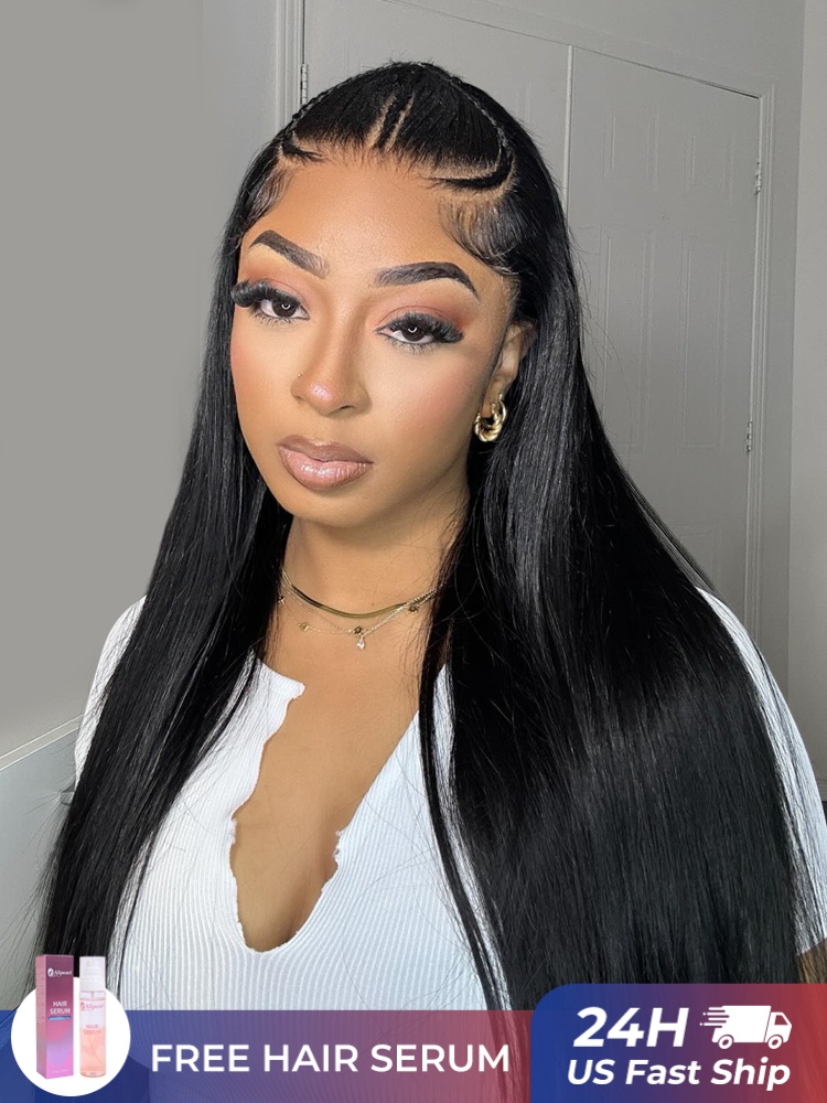 Glueless Pre Braided Wig Silky Straight Hair 13x4 PreMax 3D Cap Wig With Mini Knots