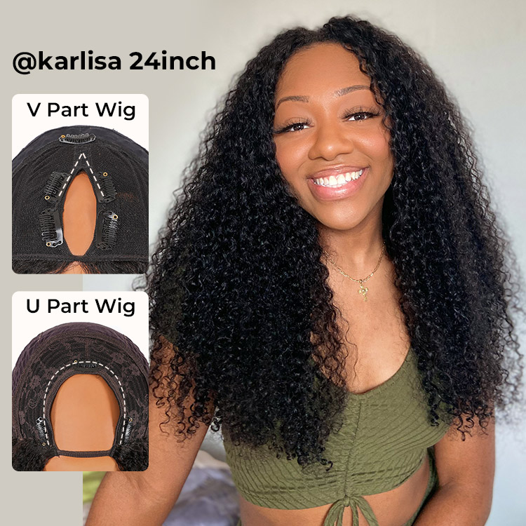Curly V Part Wigs