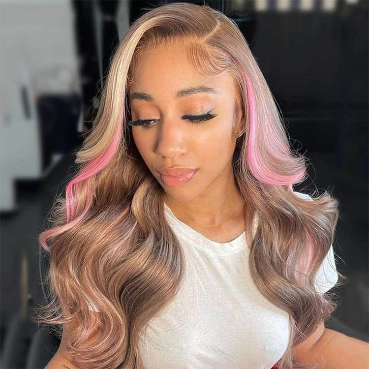 Pink Highlights In Brown Hair