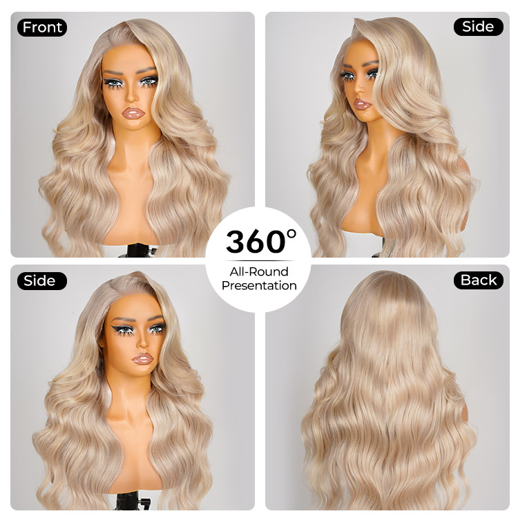 Full Look Wig With Brown Highlights