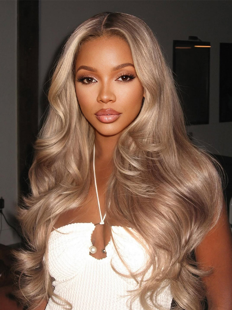 Mushroom Blonde 13x6 Lace Frontal Body Wave Wig With Layered Cuts