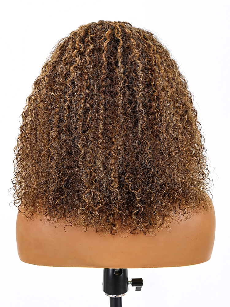 Fluffy braided curly bob
