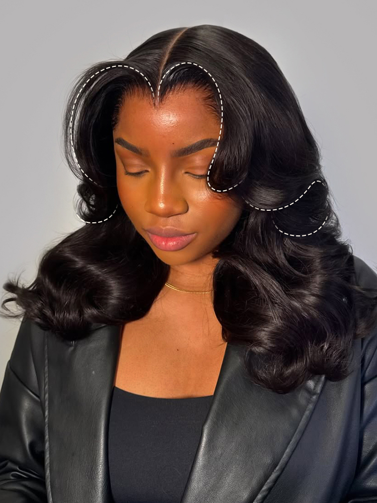 pgrade m hairline body wave wig with layers
