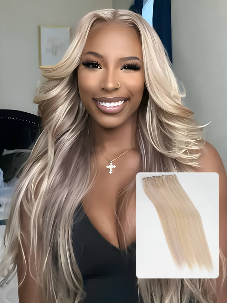 Natural P18/613 Straight Balayage Hair Bundles