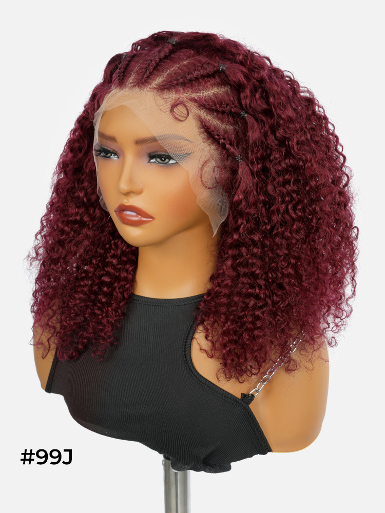 Human hair pre-braided wig