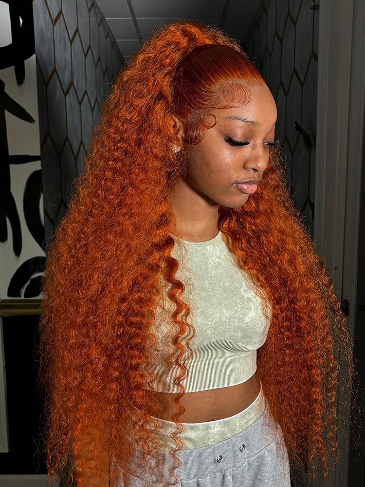 13x6 Lace Frontal Wig Orange Color