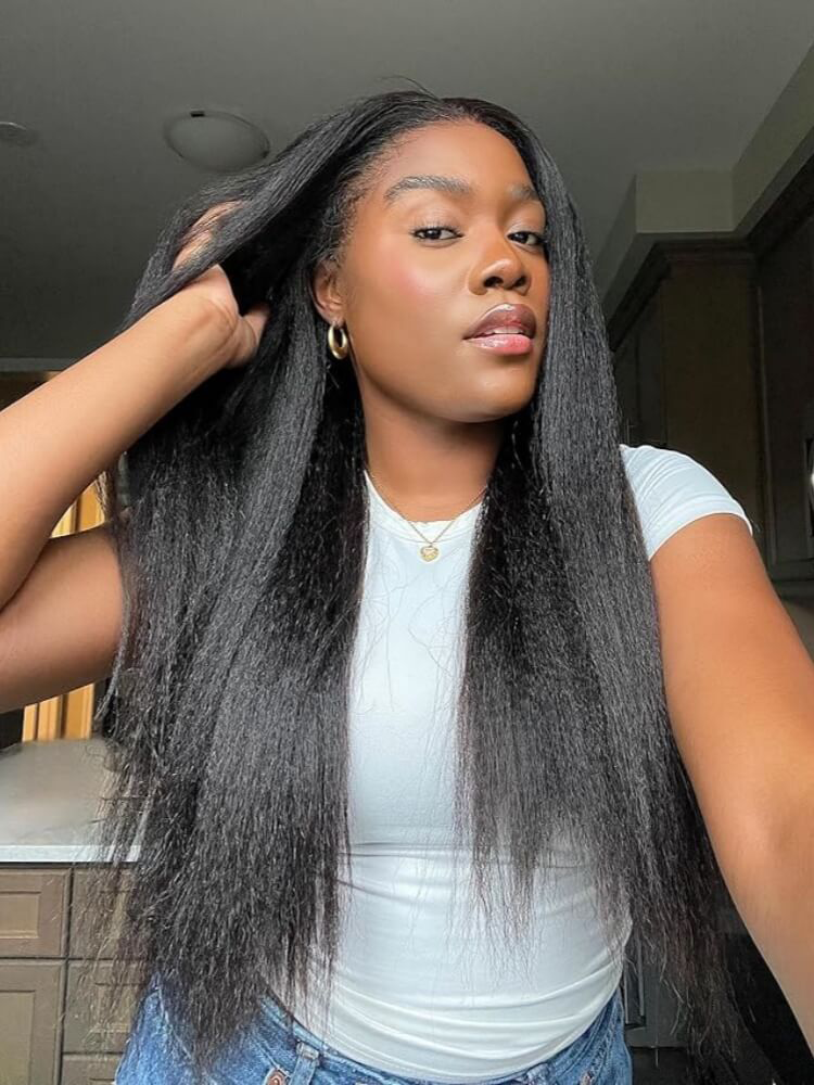 13x6 Natural Black Human Hair Wig