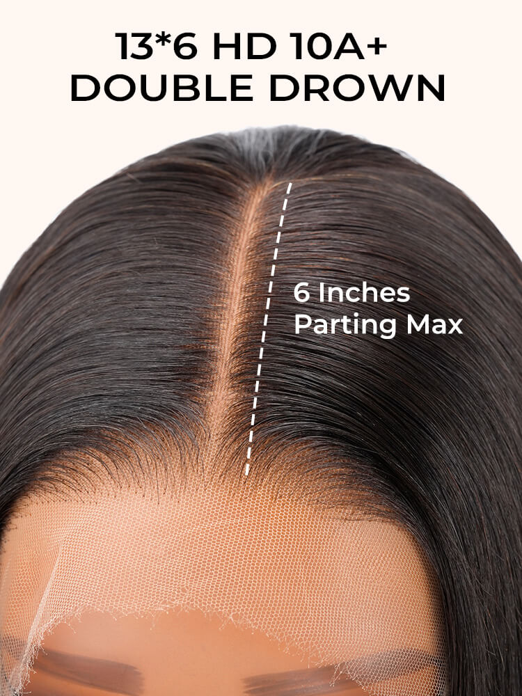 13x6 Transparent Lace Frontal Long Straight Wig Human Hair