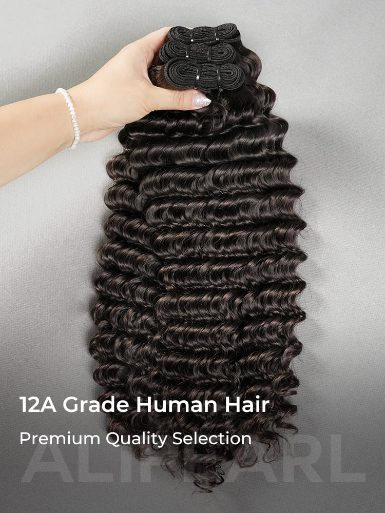 Alipearl 12A Grad Raw Virgin Hair Deep Wave Bundles 100% Human Hair
