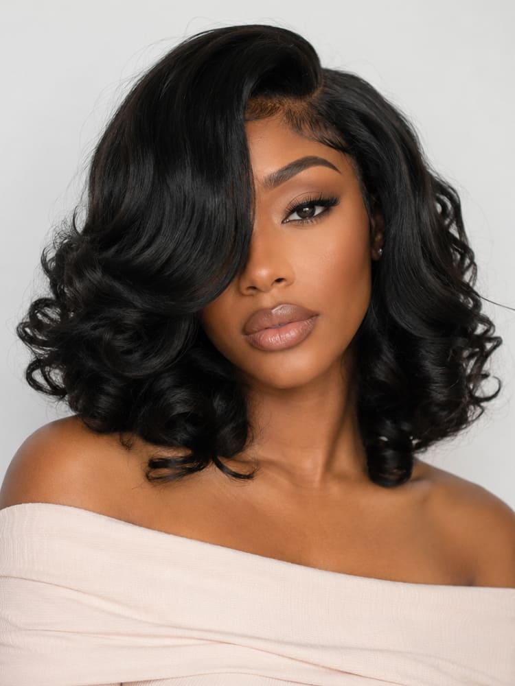 300 Density Wavy Bob 6x6 HD Lace Closure Glueless Wig
