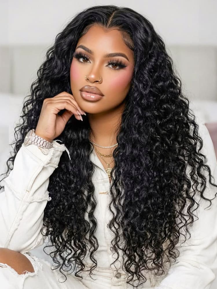 M Hairline Italian Curly Loose Wave Glueless 13x4 Lace Frontal Wig