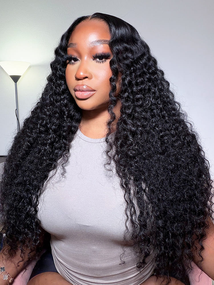 Virgin raw hair deep wave wig