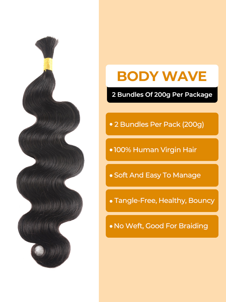 Body Wave Straight Human Hair Bulk For Braiding 14-24 Inches
