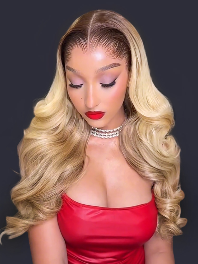 Ombre Blonde Lagos Hairline Loose Body Wave 13x6 Lace Frontal Wig