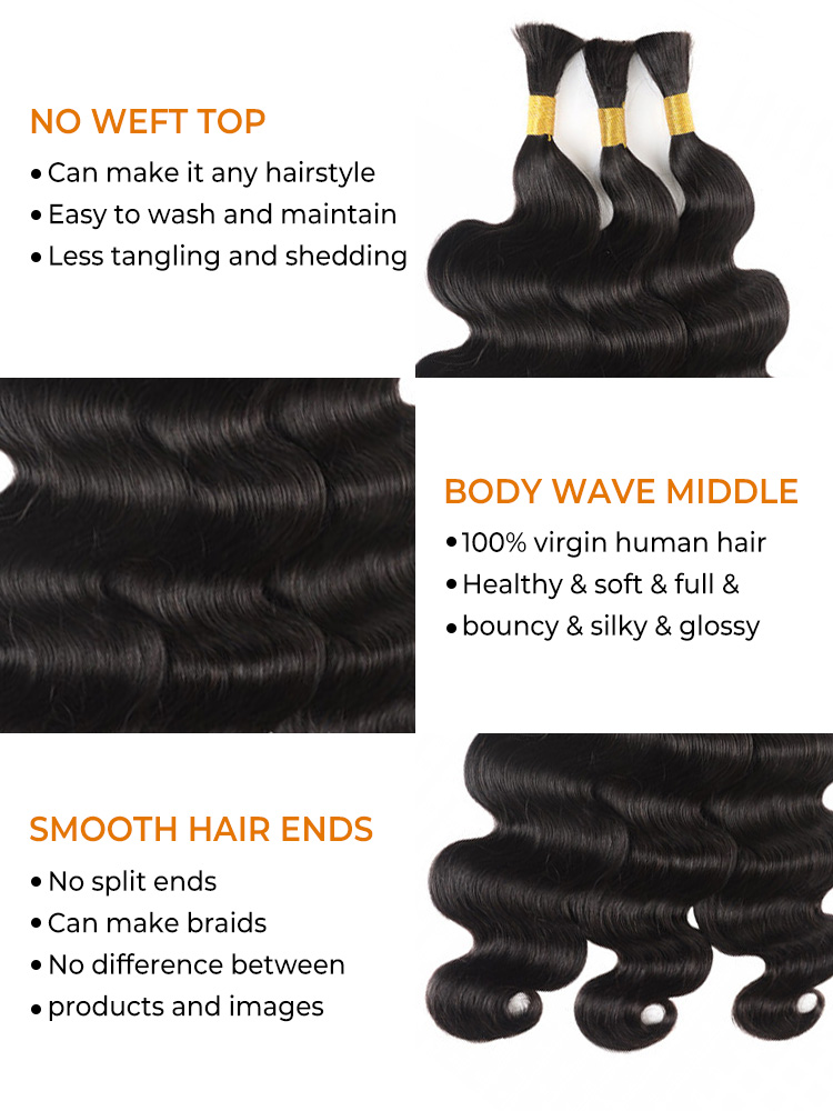 Black Beauty Wig Loose Wave Brazilian Human Hair Bulk – 8A Grade, Curly, No Weft (10-30 Inch)