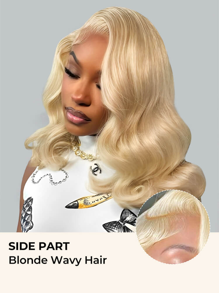 blonde side part bob wig