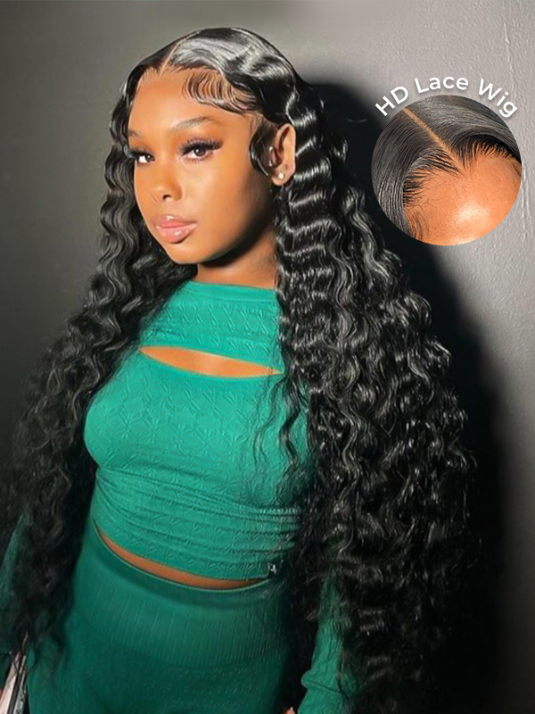  deep wave human hair wig