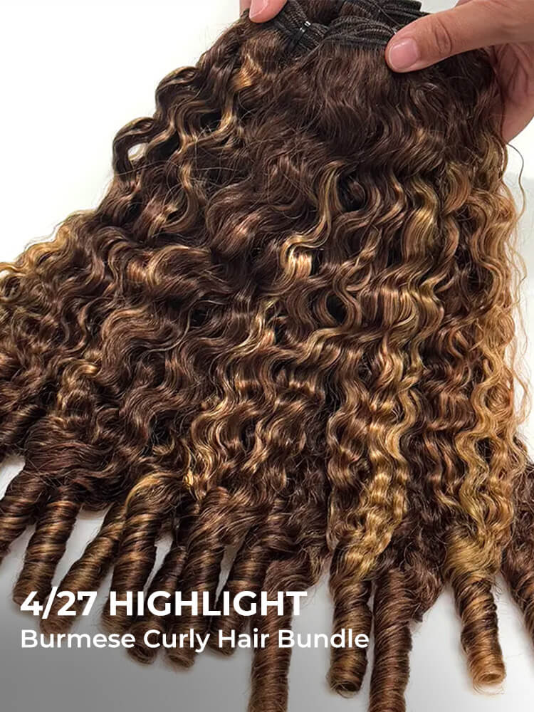 4/27 highlight burmese curly hair bundles