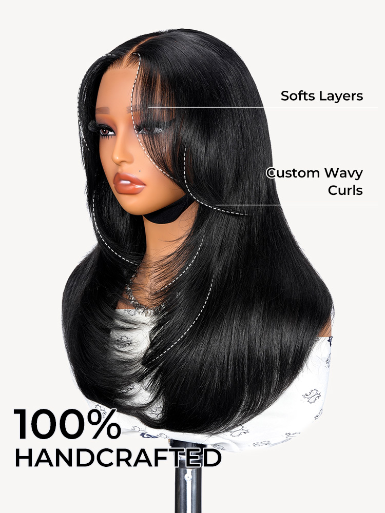curtain bang body wave wig