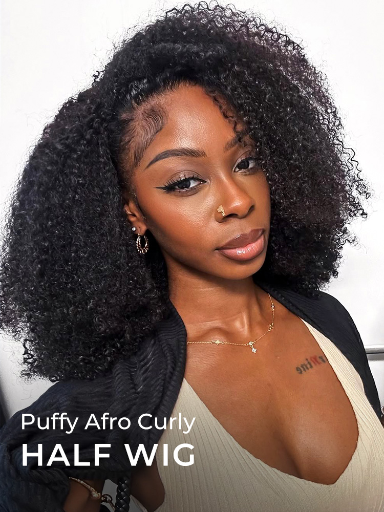 Afro Curly Half Wigs