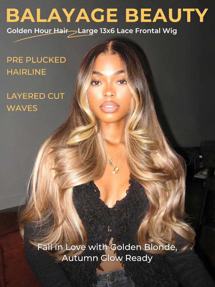 blonde highlight body wave wig