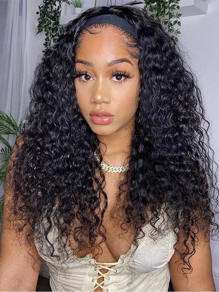 curly headband wig