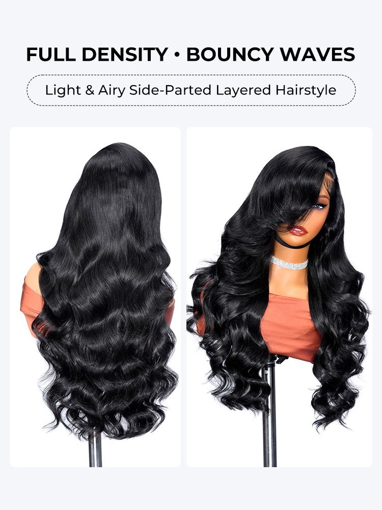side part layered cut wig