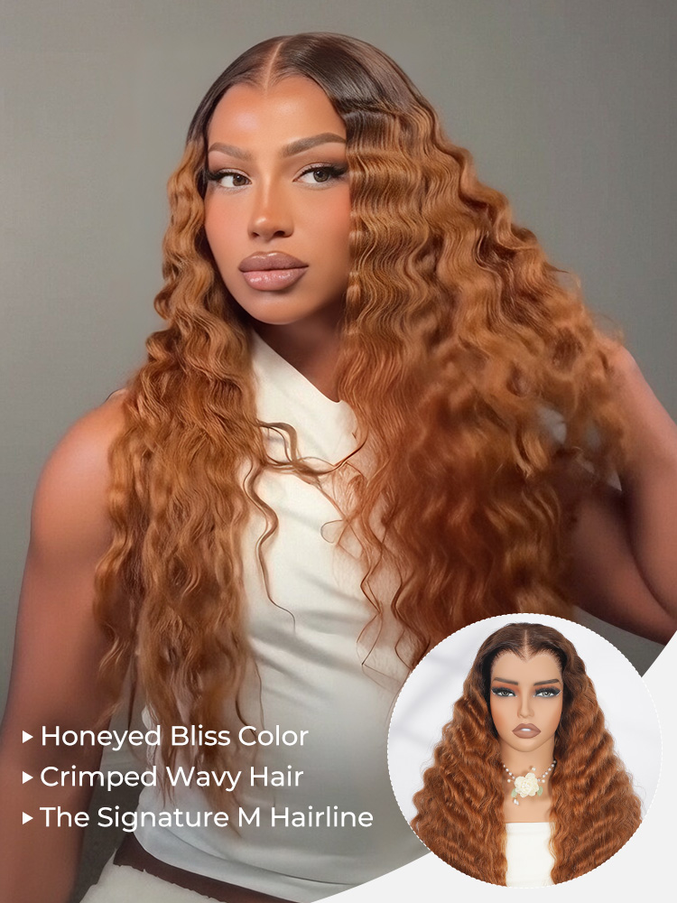 Crimp Wave Honeyed Bliss Drawstring 13x6 Lace Front Wig M Hairline