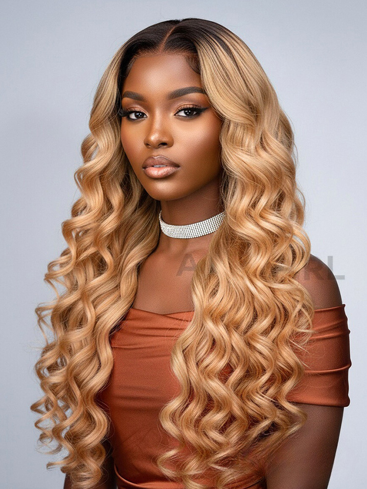 30 Inch High Density Ombre Body Wave 13x6 Lace Frontal Wig Human Hair