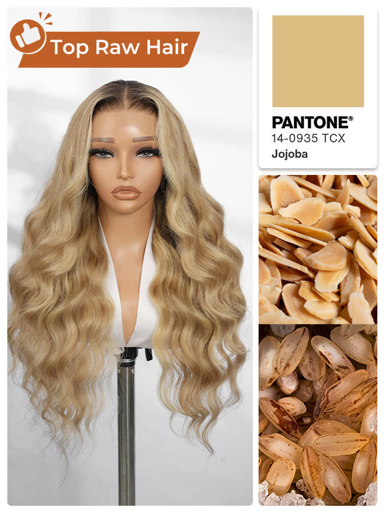 12A Raw Hair Toffee Swirl Blonde Loose Body Wave 13x4 HD Lace Front Wig