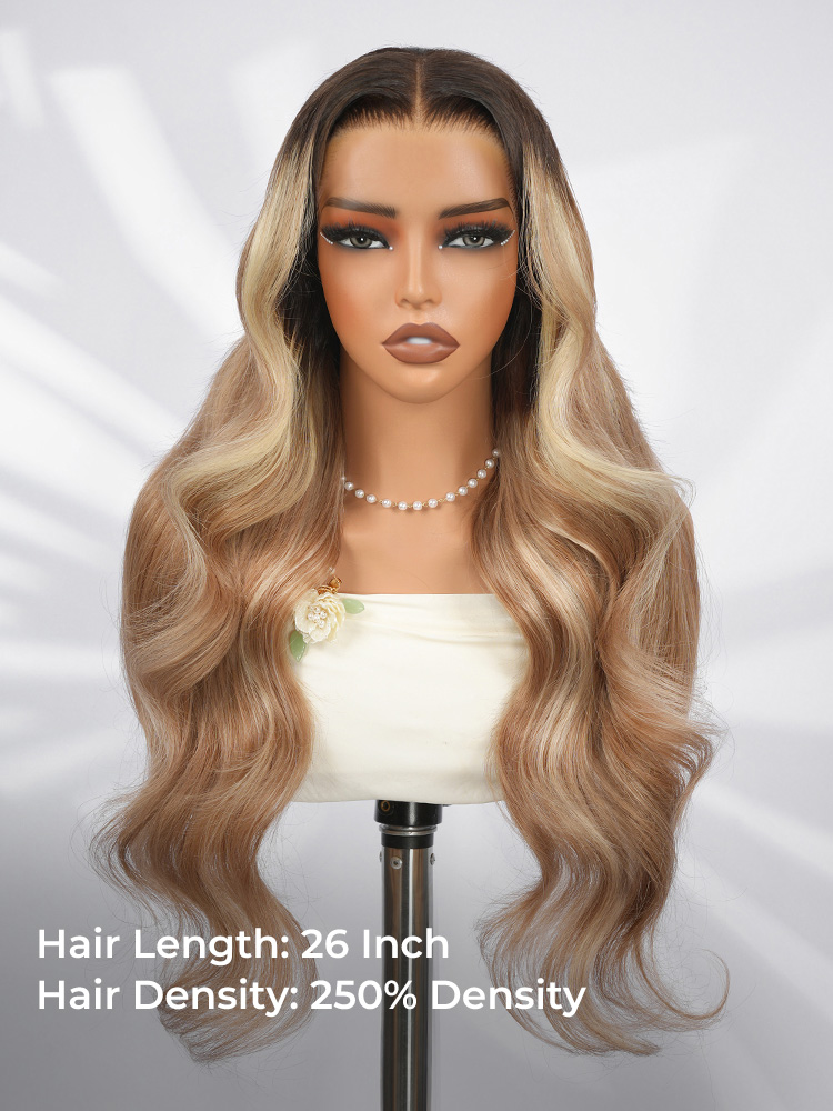 honey blonde body wave wig 
