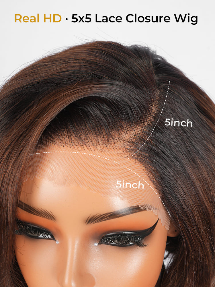 side part 5x5 hd lace closure wig