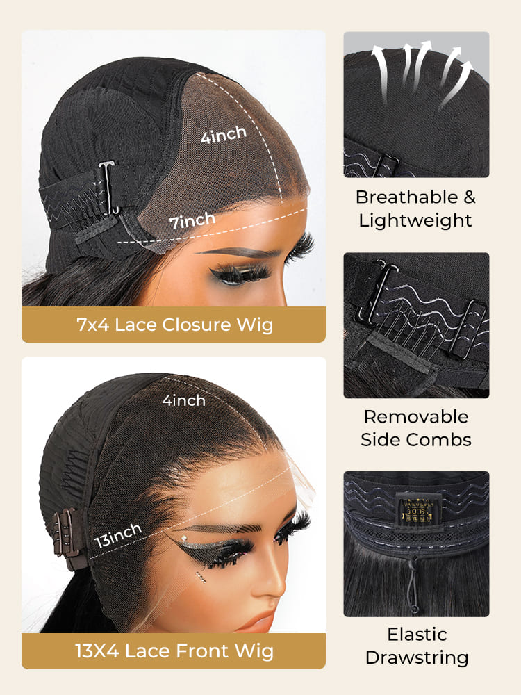 glueless bob wig with drawstring