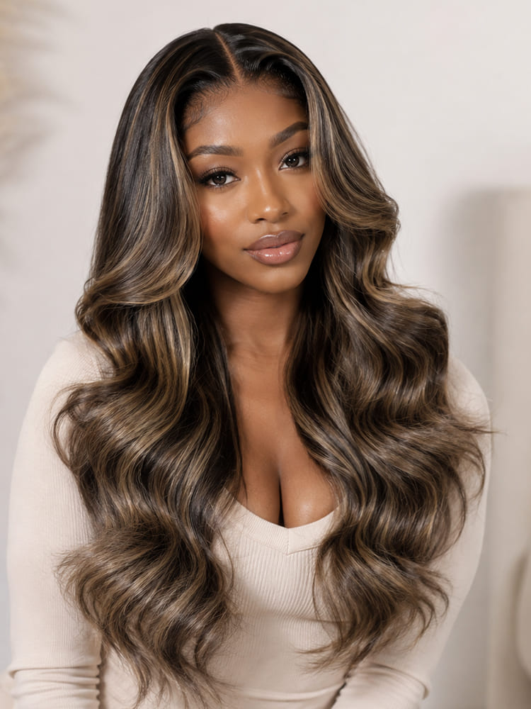 highlight body wave glueless wig