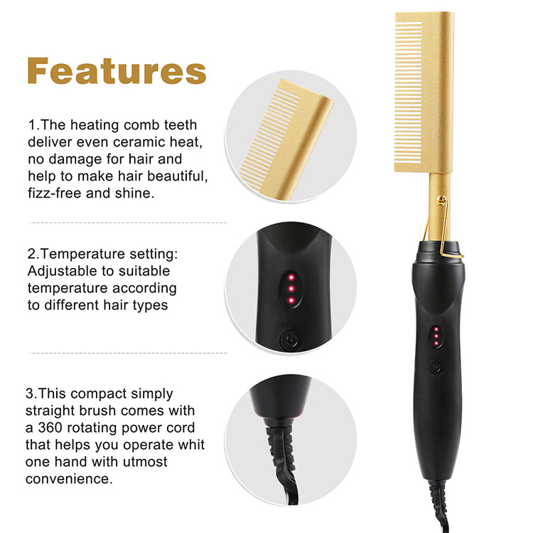 Hot Comb Hair Straightener 