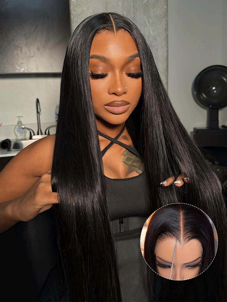 M Hairline Straight Front Wig