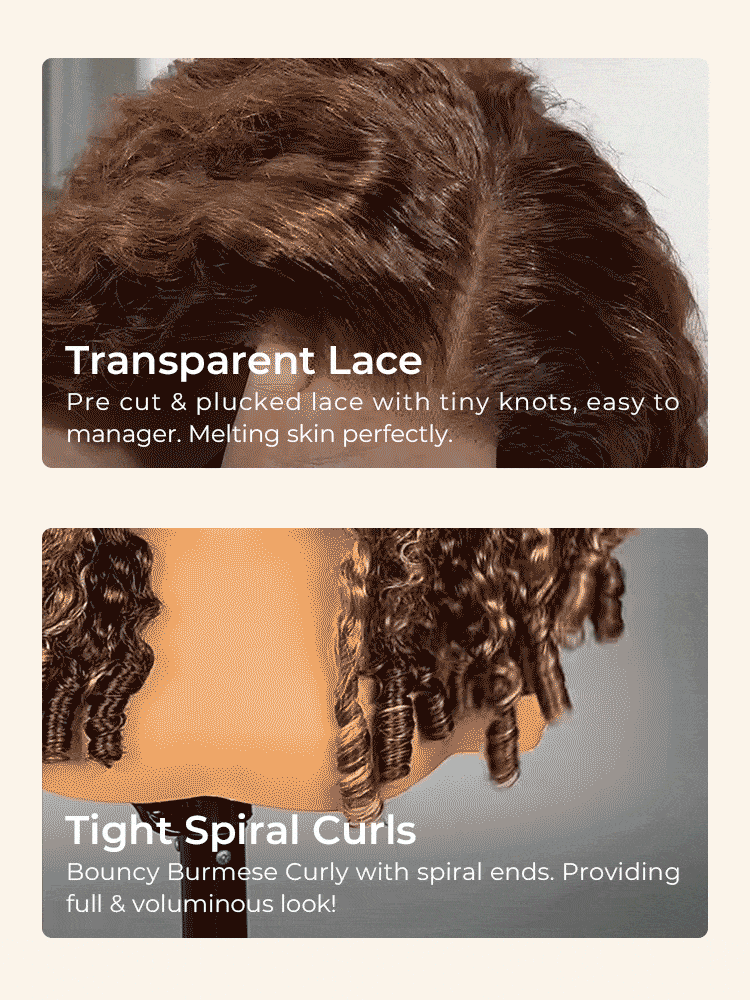 bouncy curly transparent lace