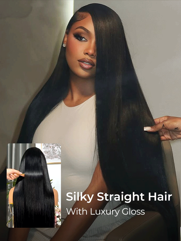 silky straight wigs human hair