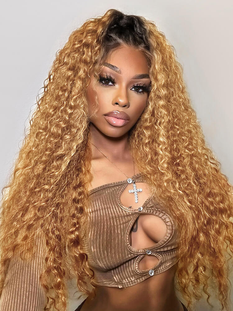 blonde wig with dark root