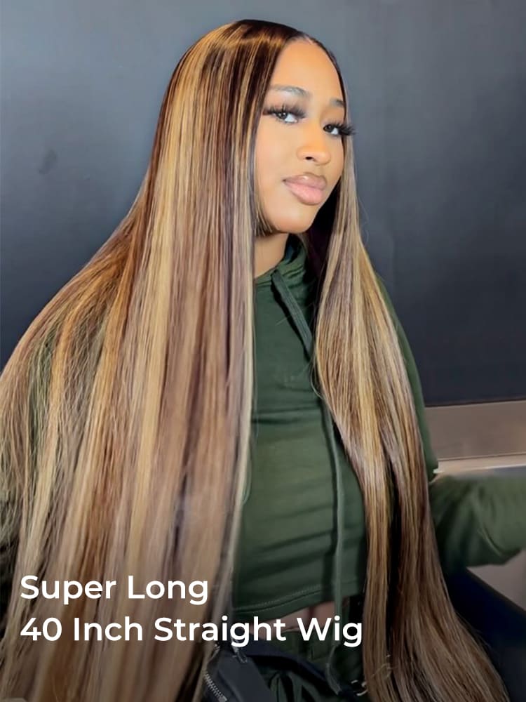 highlight straight lace frontal wig