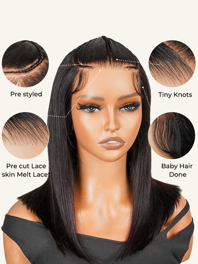 pre braided straight bob wig