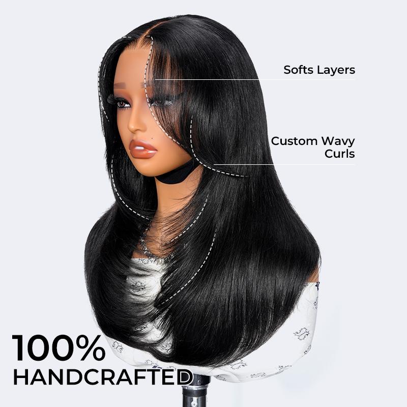curtain bang body wave wig