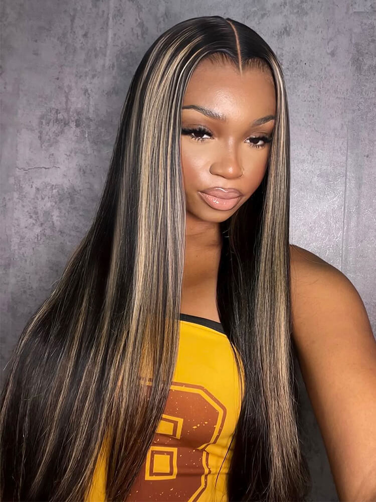 widows peak m hairline straight wig