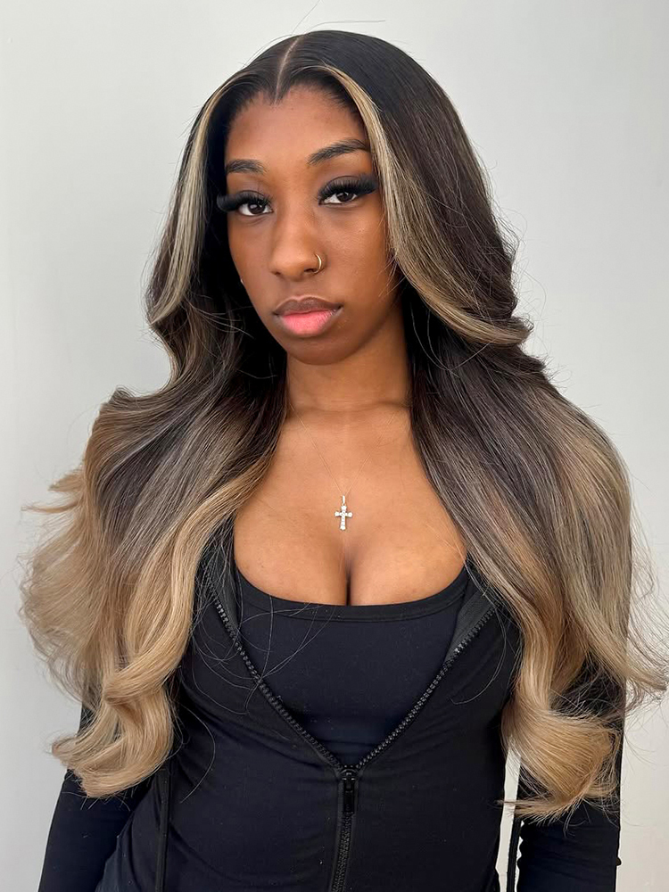 Skunk Stripe Body Wave Wigs