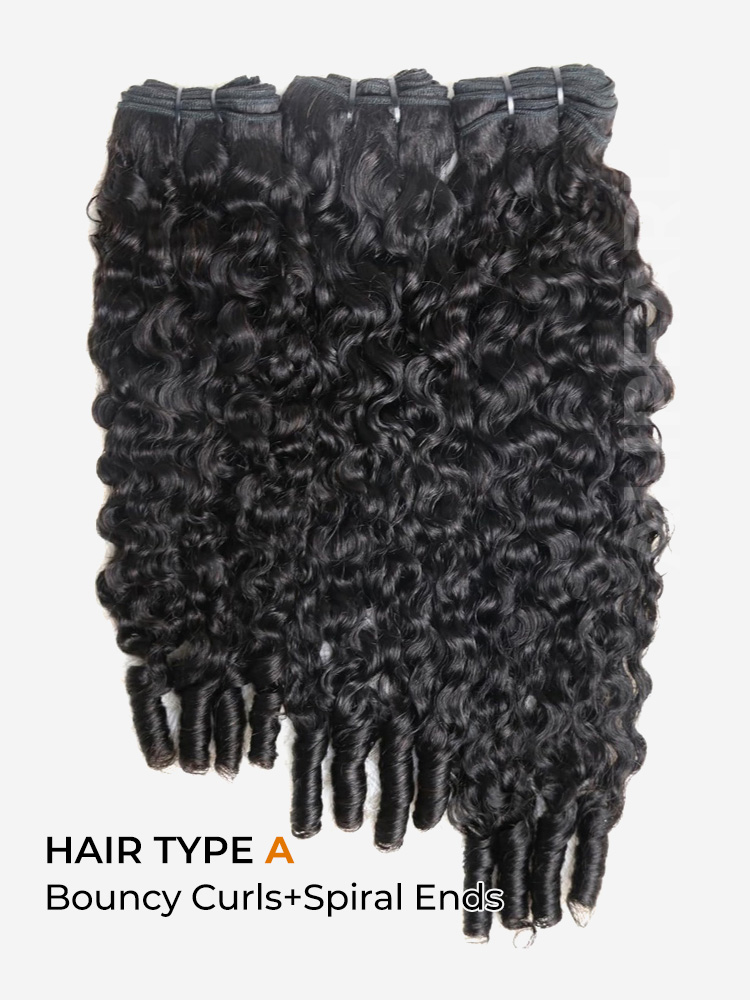 bouncy curls with spiral ends