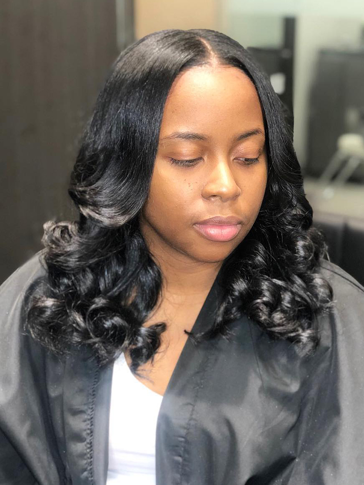 Straight With Curly Ends Wig