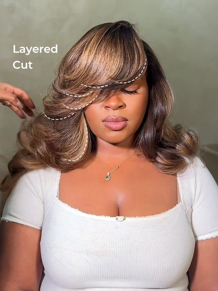 Layered Pre-Styled Brown Wig