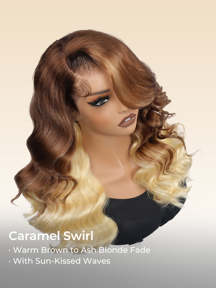side part body wave with bang