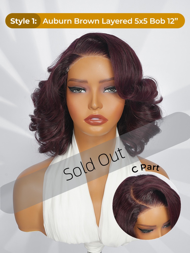Reddish Brown Layered Wig